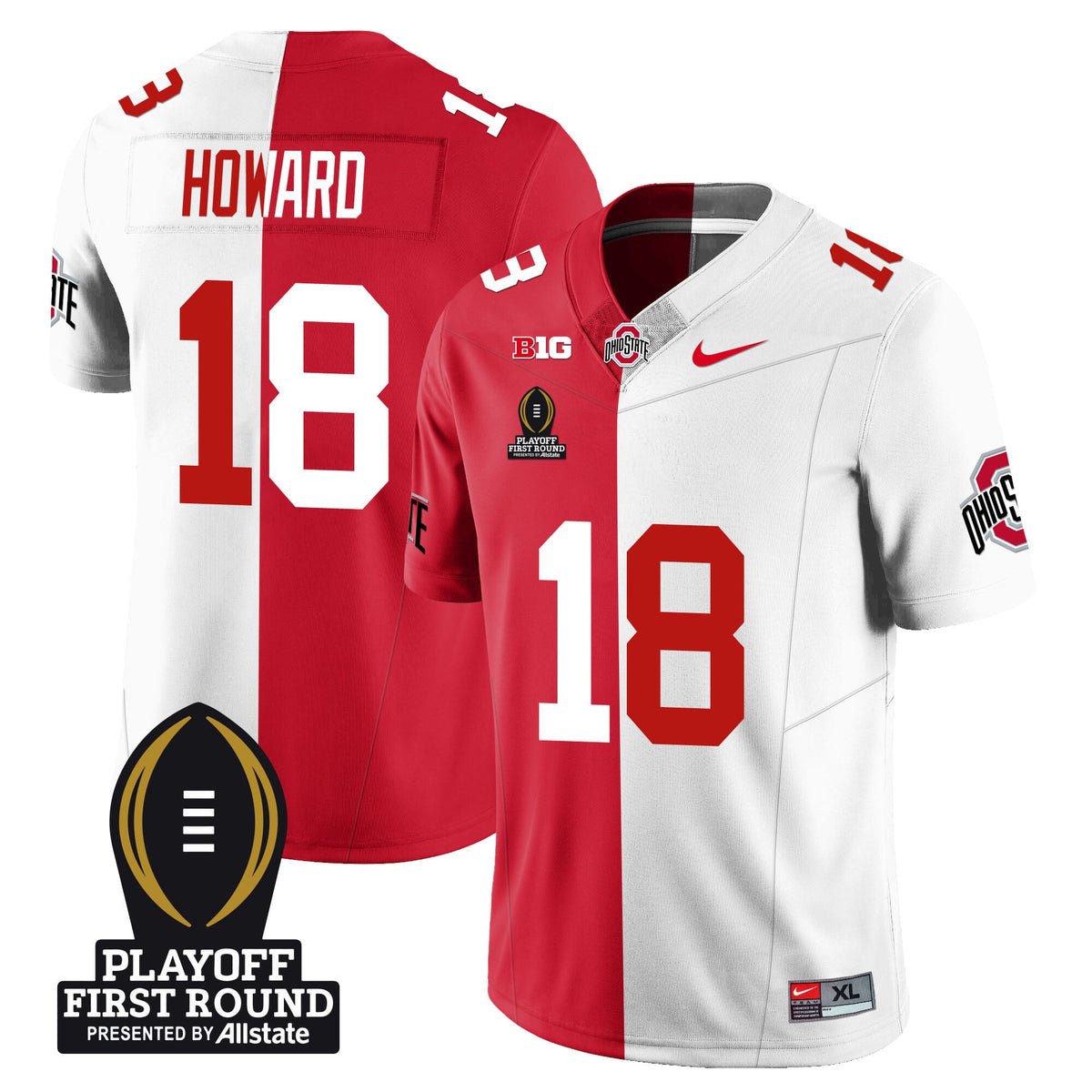 Men's Ohio State Buckeyes Football - Playoff First Round Patch - All Stitched