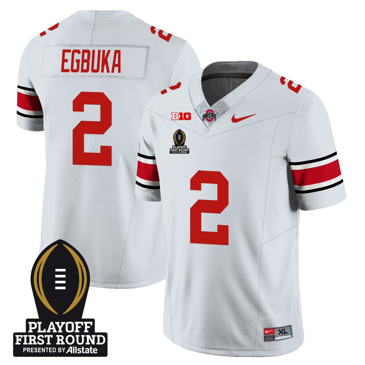 Men's Ohio State Buckeyes Football - Playoff First Round Patch - All Stitched