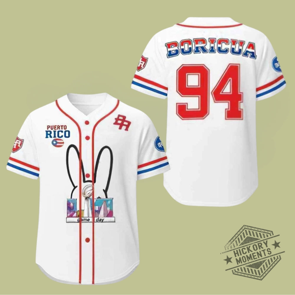 Bad Bunny Popular Latin Music Inspired White Baseball Jersey