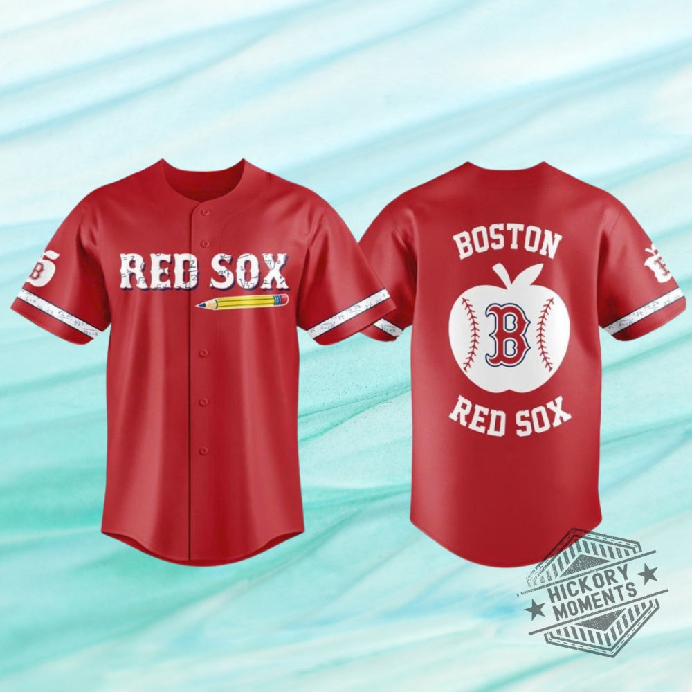 Boston Red Sox Teacher Appreciation Night 2026 Personalized Red Baseball Jersey