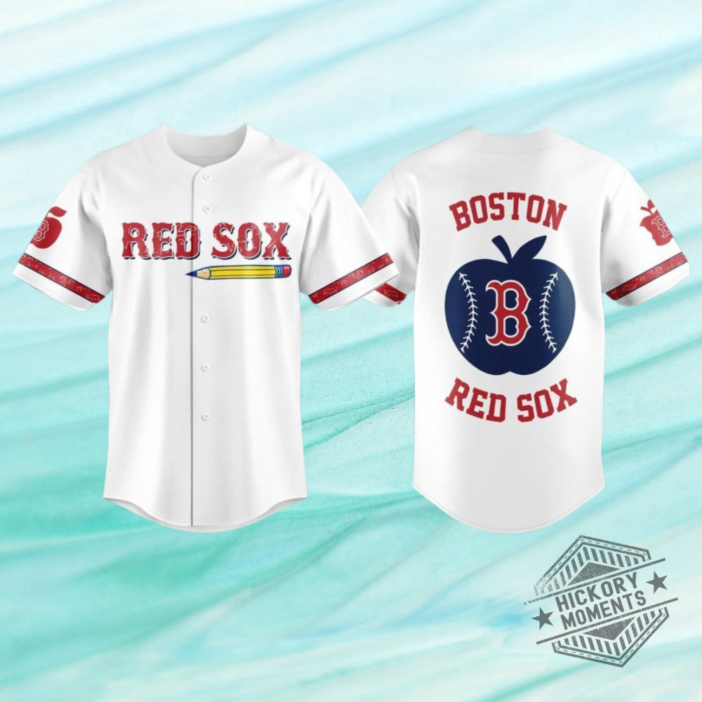 Boston Red Sox Teacher Appreciation Night 2026 Personalized White Baseball Jersey