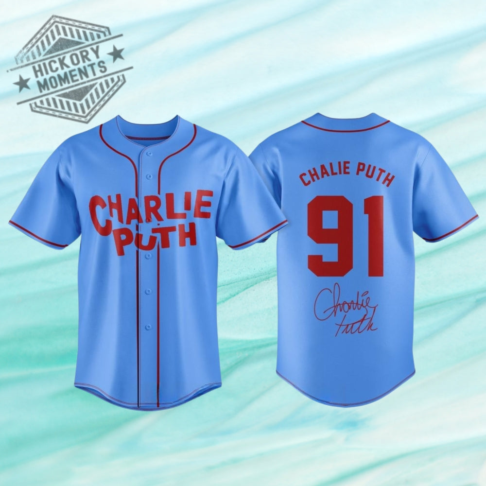 Charlie Puth Whatevers Clever World Tour Baseball Jersey