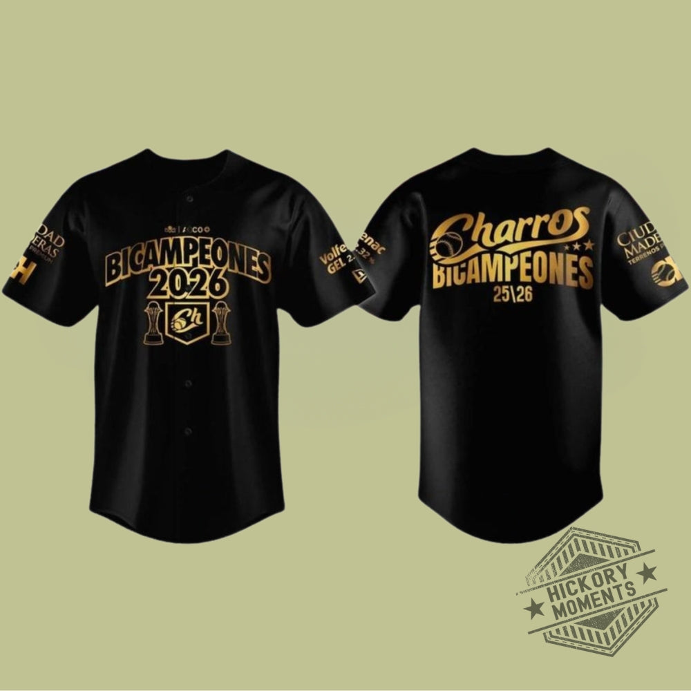 Charros De Jalisco Bicampeones 2026 Backtoback Personalized Baseball Jersey