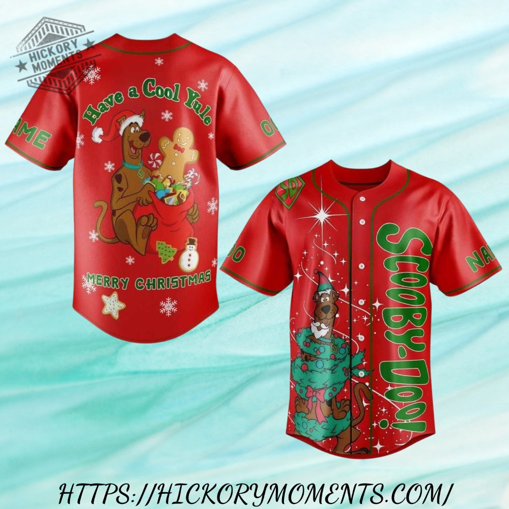 Custom Christmas Scooby Doo Tis The Season To Be Merry Baseball Jersey