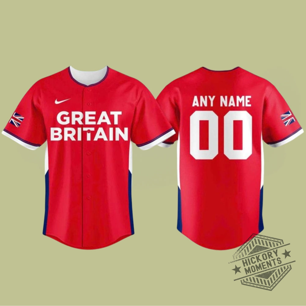 Great Britain 2026 World Baseball Classic Personalized Red Baseball Jersey