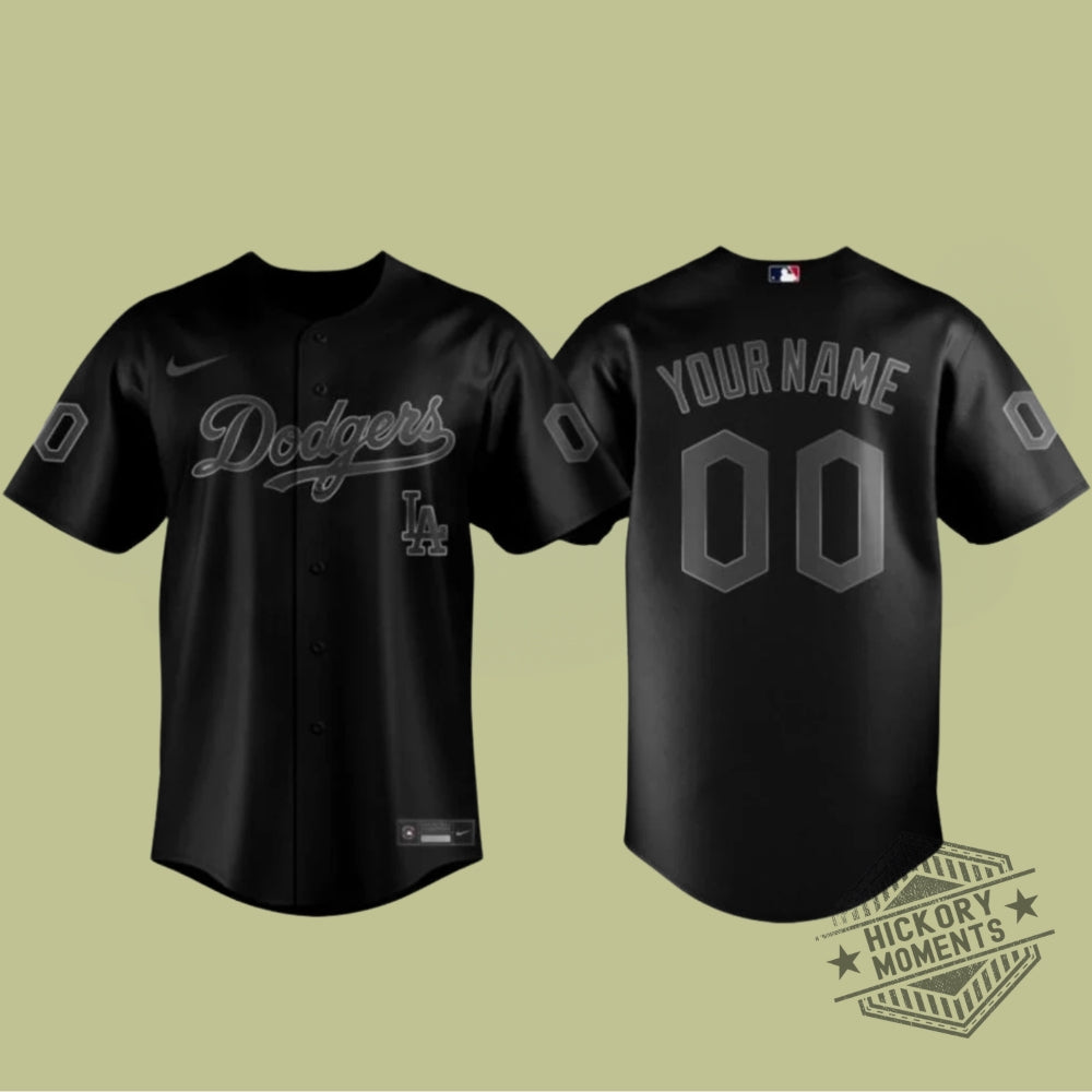 Los Angeles Dodgers Blackout Edition Blackout Custom Name Baseball Jersey