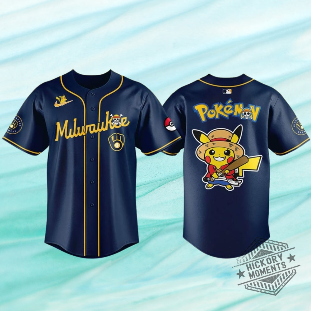 Milwaukee Brewers X One Piece X Pokemon 2026 Night Baseball Jersey