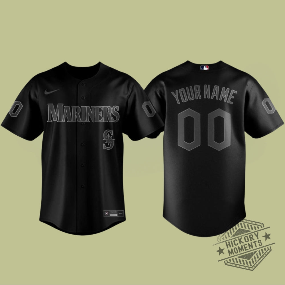 Seatlle Mariners Blackout Night X Mlb 2026 Personalized Baseball Jersey