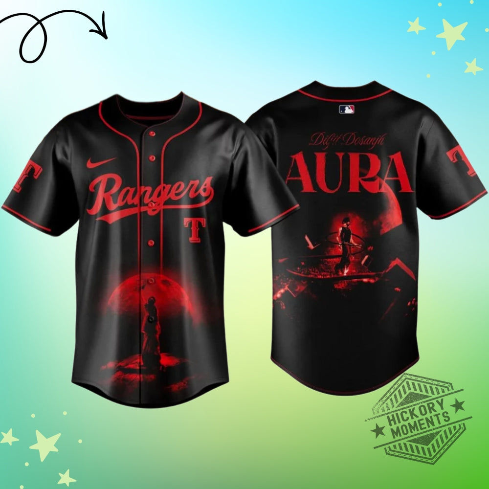 Texas Rangers X Diljit Dosanjh Aura World Tour 2026 Baseball Jersey
