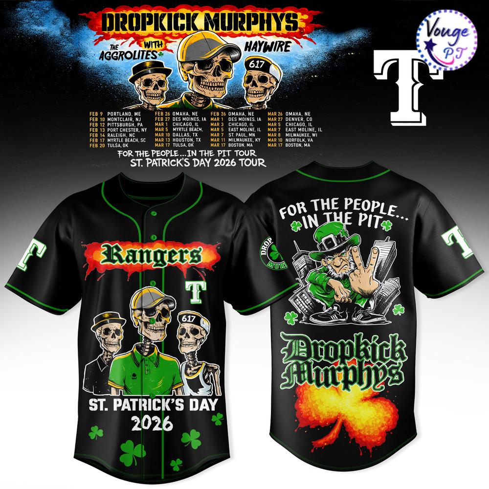 Texas Rangers x Dropkick Murphys St. Patrick's Day 2026 Jersey