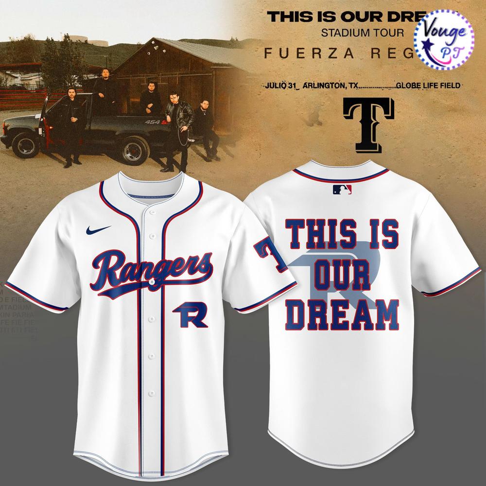 Texas Rangers x Fuerza Regida – This Is Our Dream Stadium Tour 2026 Jersey