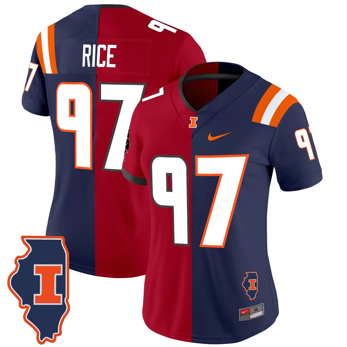 Illinois Fighting Illini Split Vapor Limited Jersey - All Stitched