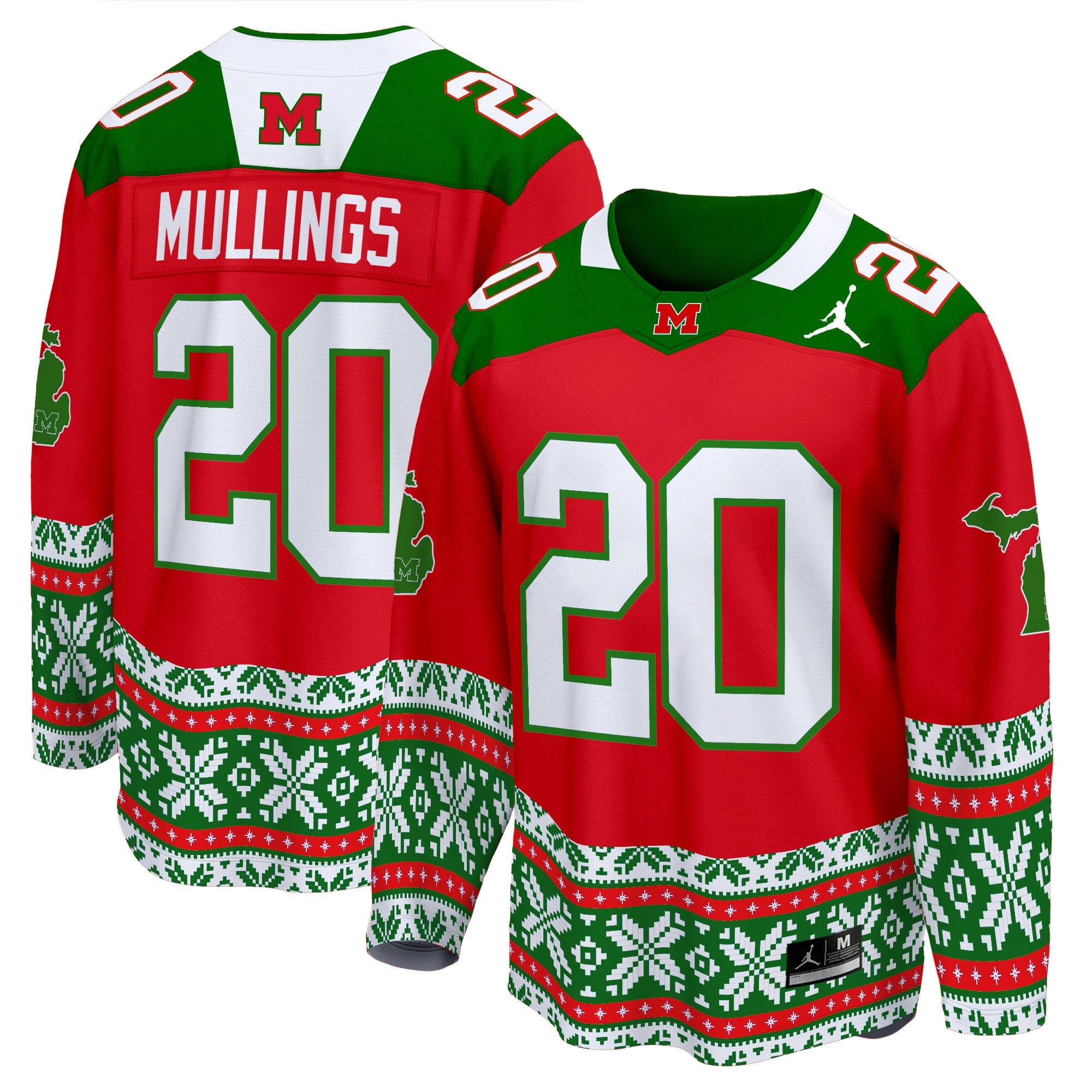 Men's Michigan Wolverines 2024 Christmas Premier Breakaway Jersey - All Printed