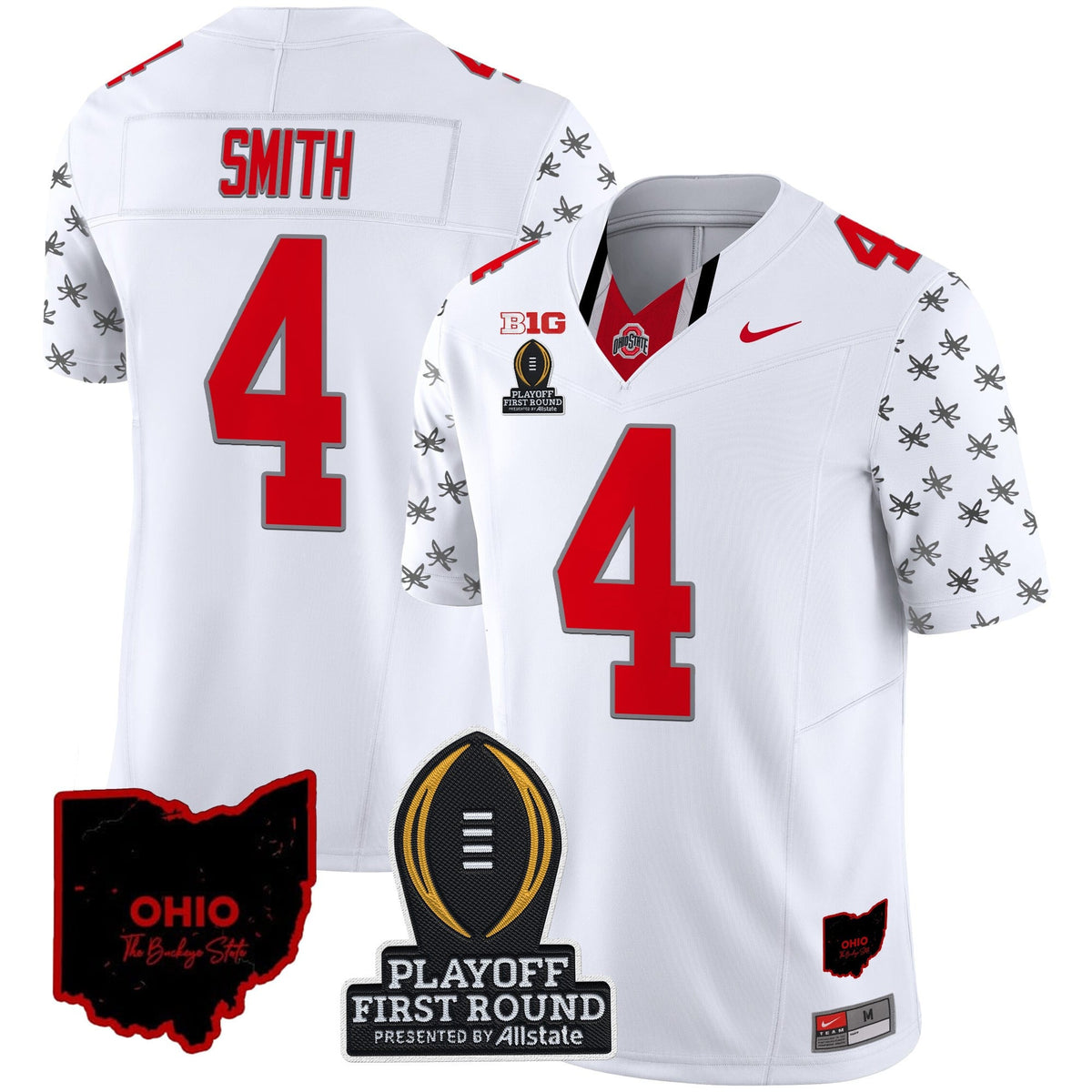Men's Ohio State Buckeyes 2024 Playoff First Round Patch Vapor Limited Jersey - All Stitched