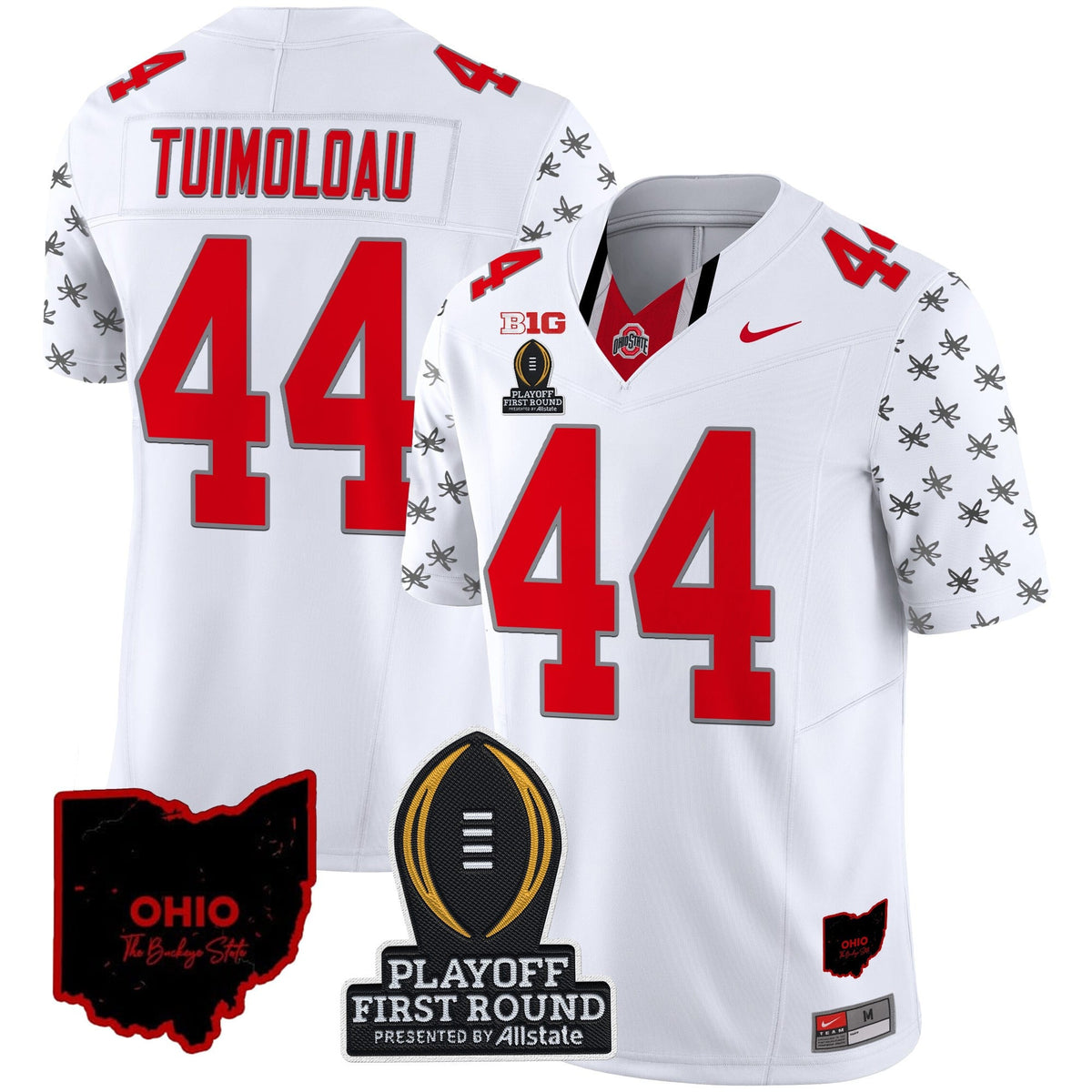 Men's Ohio State Buckeyes 2024 Playoff First Round Patch Vapor Limited Jersey - All Stitched