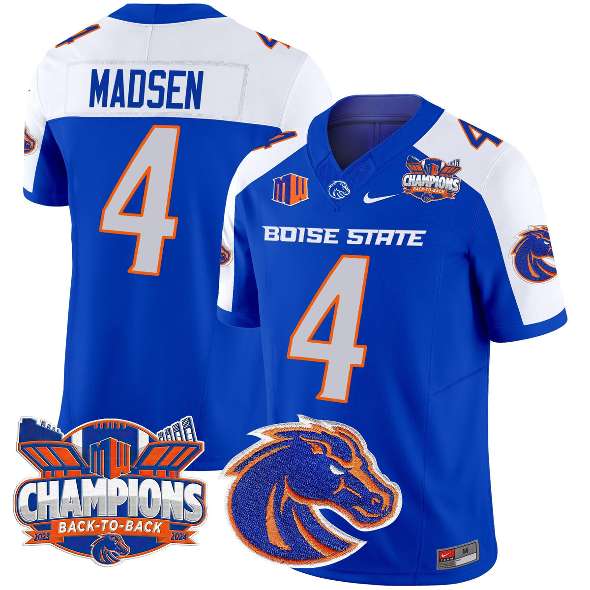 Men's Boise State Broncos 2024 Back To Back Champions Vapor Limited Jersey - All Stitched