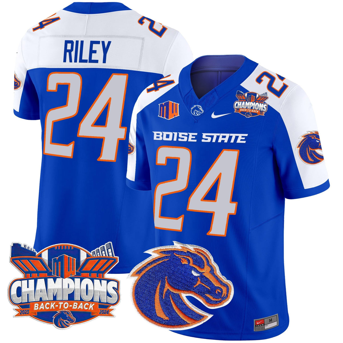 Men's Boise State Broncos 2024 Back To Back Champions Vapor Limited Jersey - All Stitched
