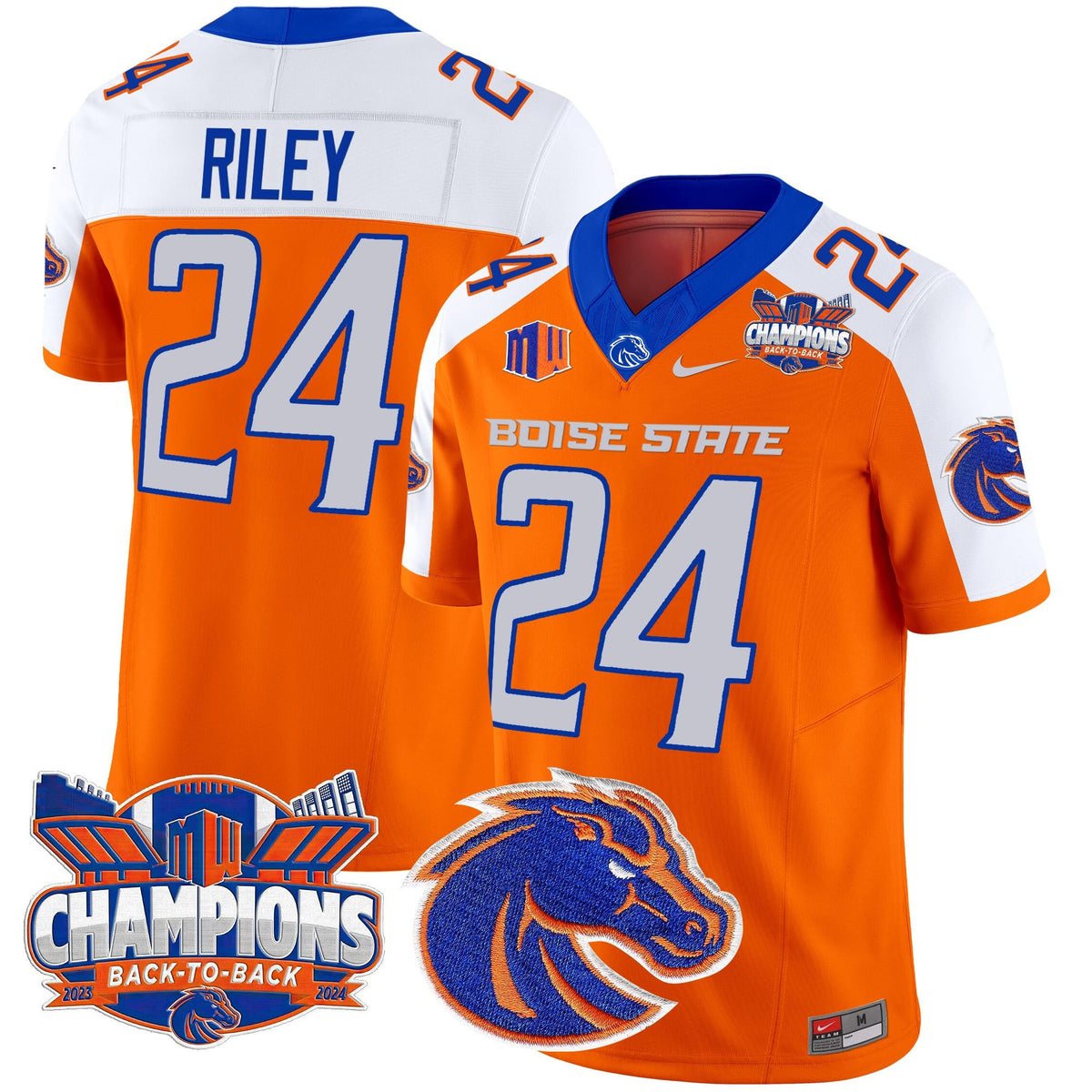 Men's Boise State Broncos 2024 Back To Back Champions Vapor Limited Jersey - All Stitched