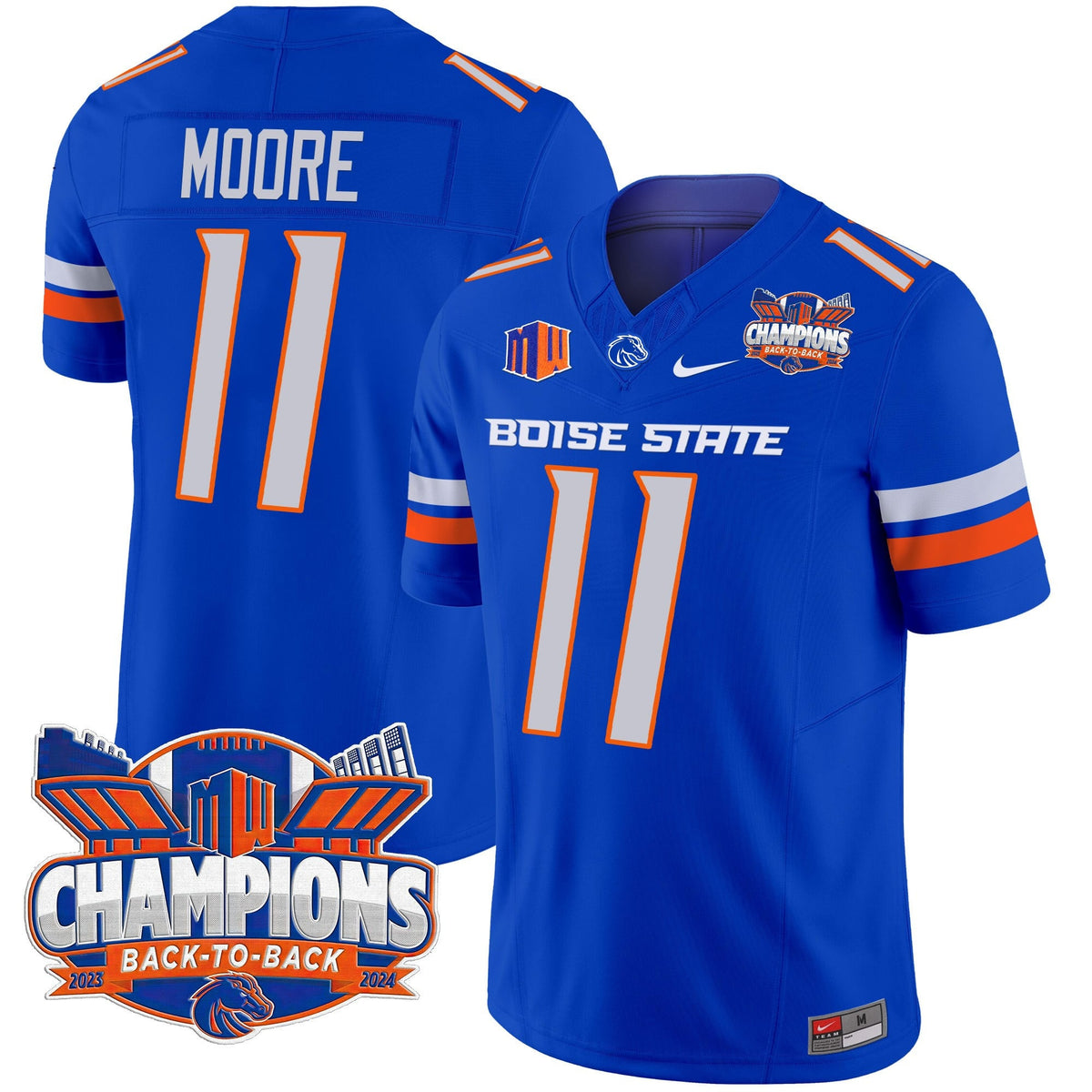Men's Boise State Broncos 2024 Back To Back Champions Vapor Limited Jersey - All Stitched