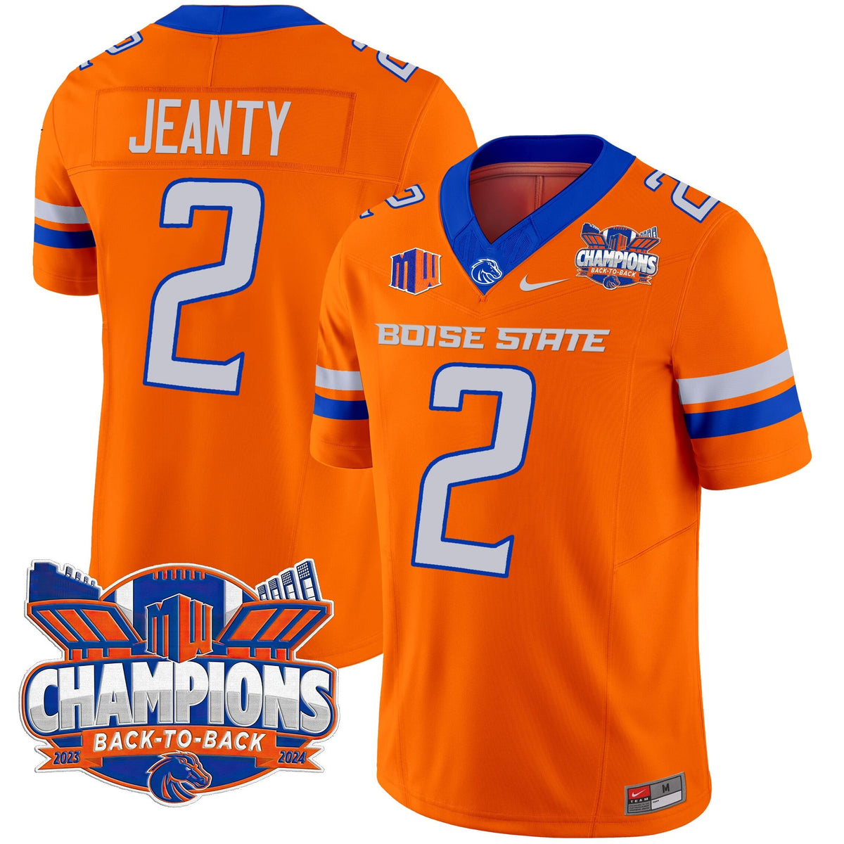 Men's Boise State Broncos 2024 Back To Back Champions Vapor Limited Jersey - All Stitched