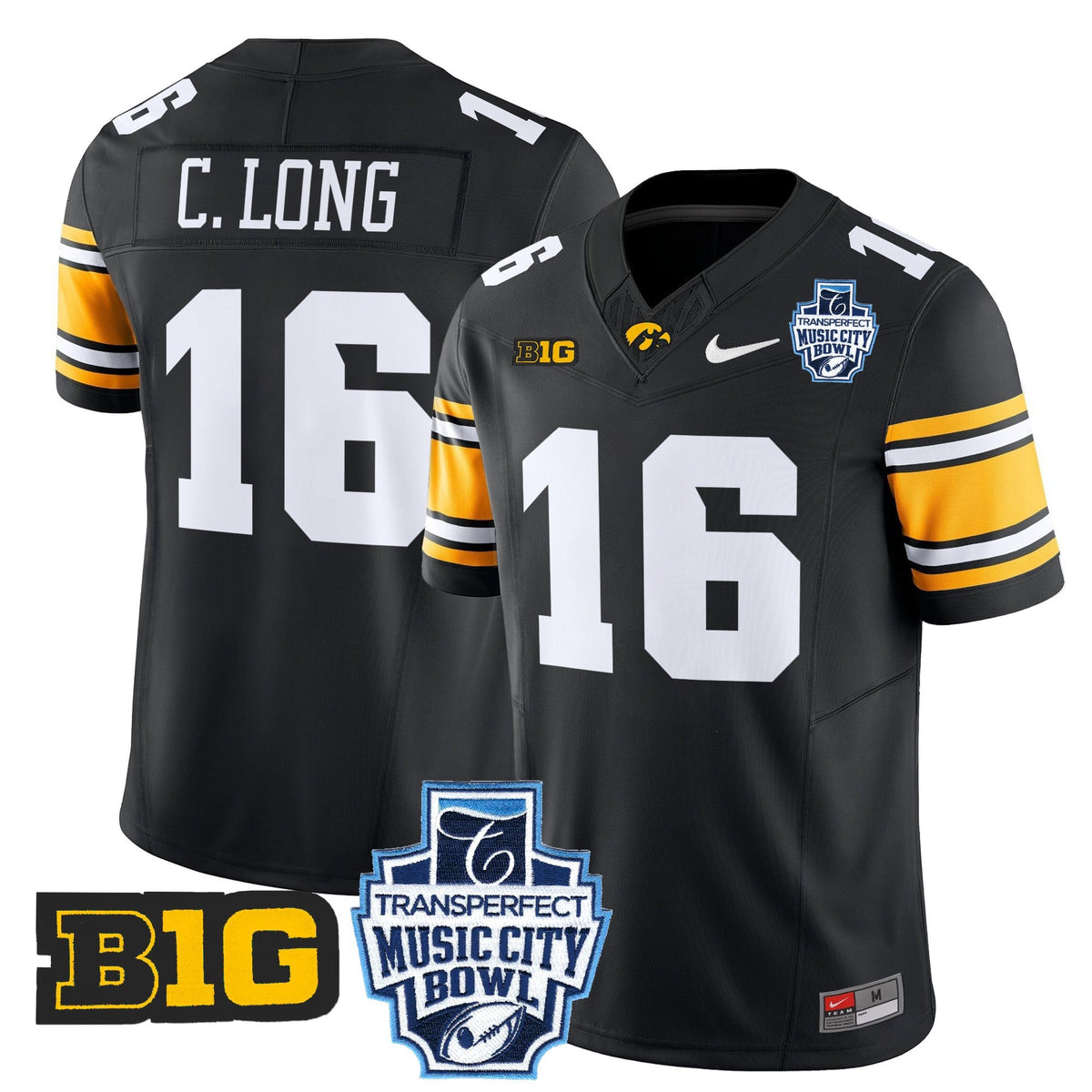 Men's Iowa Hawkeyes 2024 Music City Bowl Vapor Limited Jersey - All Stitched
