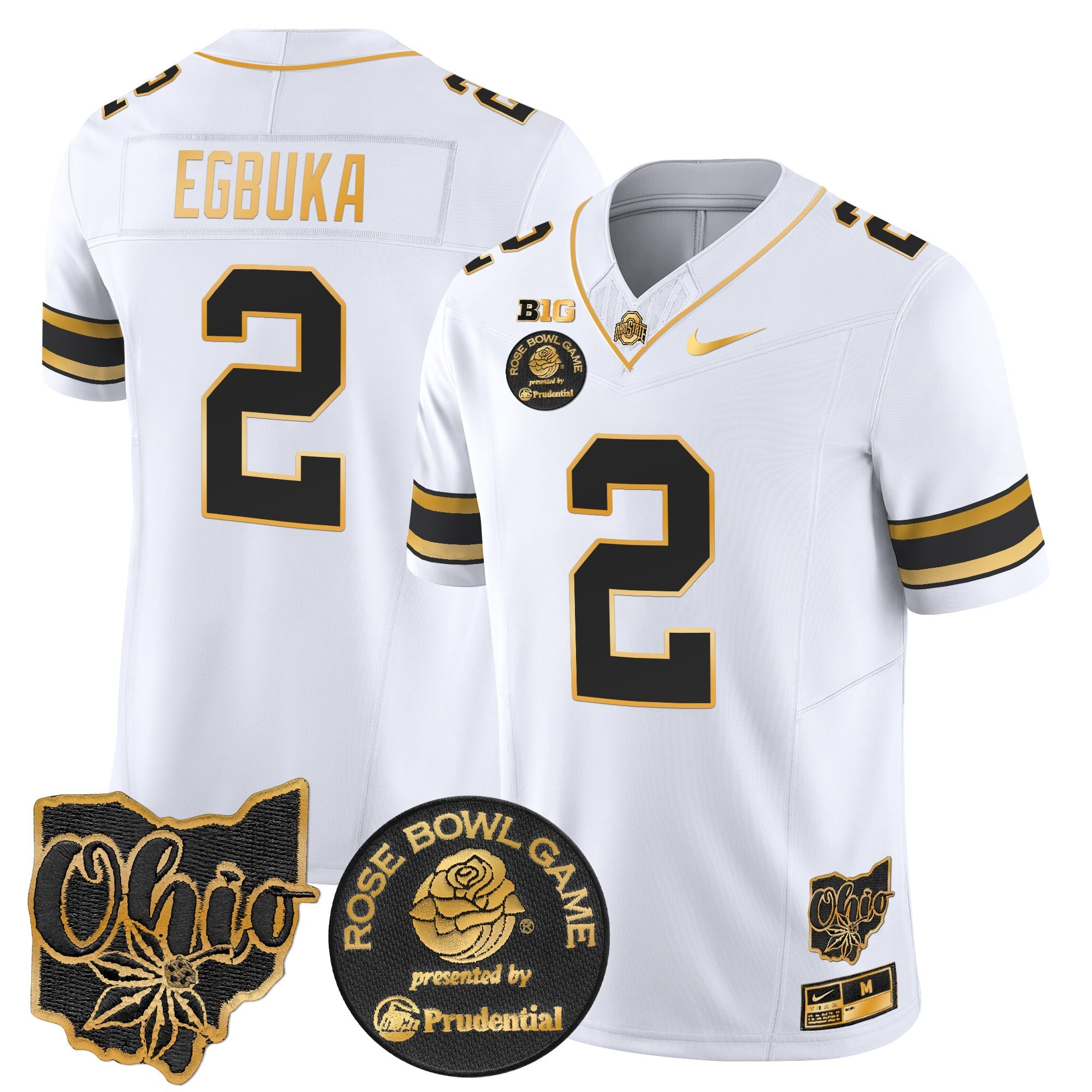 Men's Ohio State Buckeyes Rose Bowl Gold Vapor Limited Jersey - All Stitched