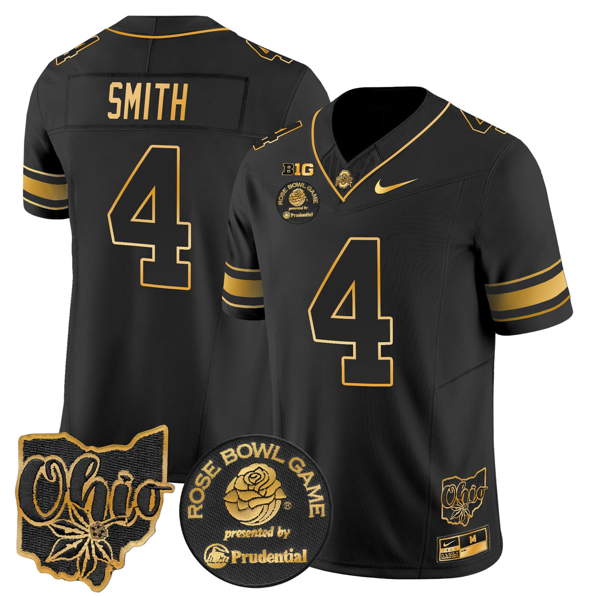 Men's Ohio State Buckeyes Rose Bowl Gold Vapor Limited Jersey - All Stitched