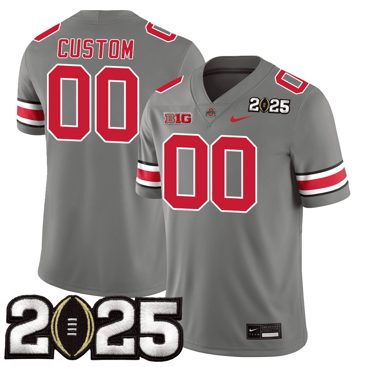 Custom Name/Gender Ohio State Buckeyes Jersey - CFP Final Patch - All Stitched