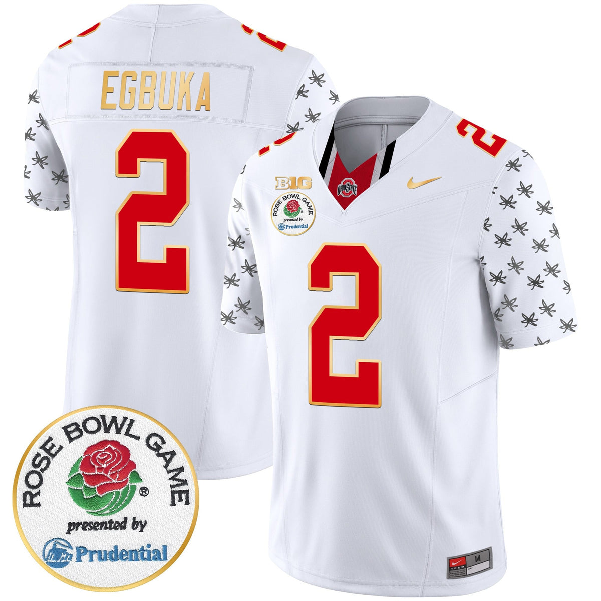 Men's Ohio State Buckeyes Rose Bowl Gold Trim Vapor Limited Jersey - All Stitched