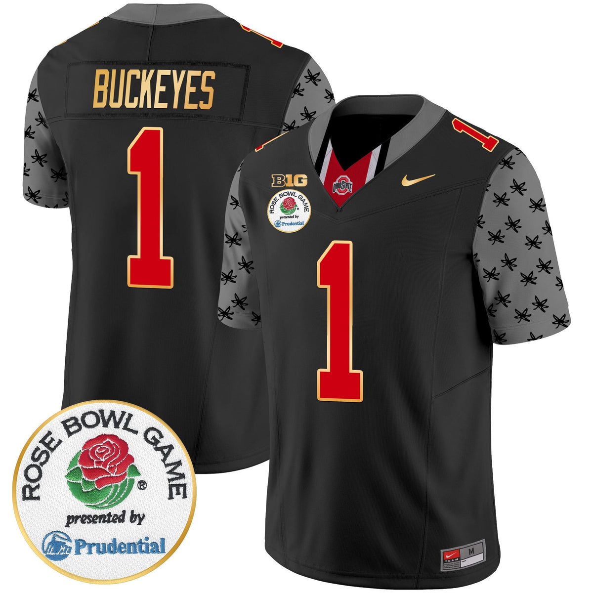 Men's Ohio State Buckeyes Rose Bowl Gold Trim Vapor Limited Jersey - All Stitched