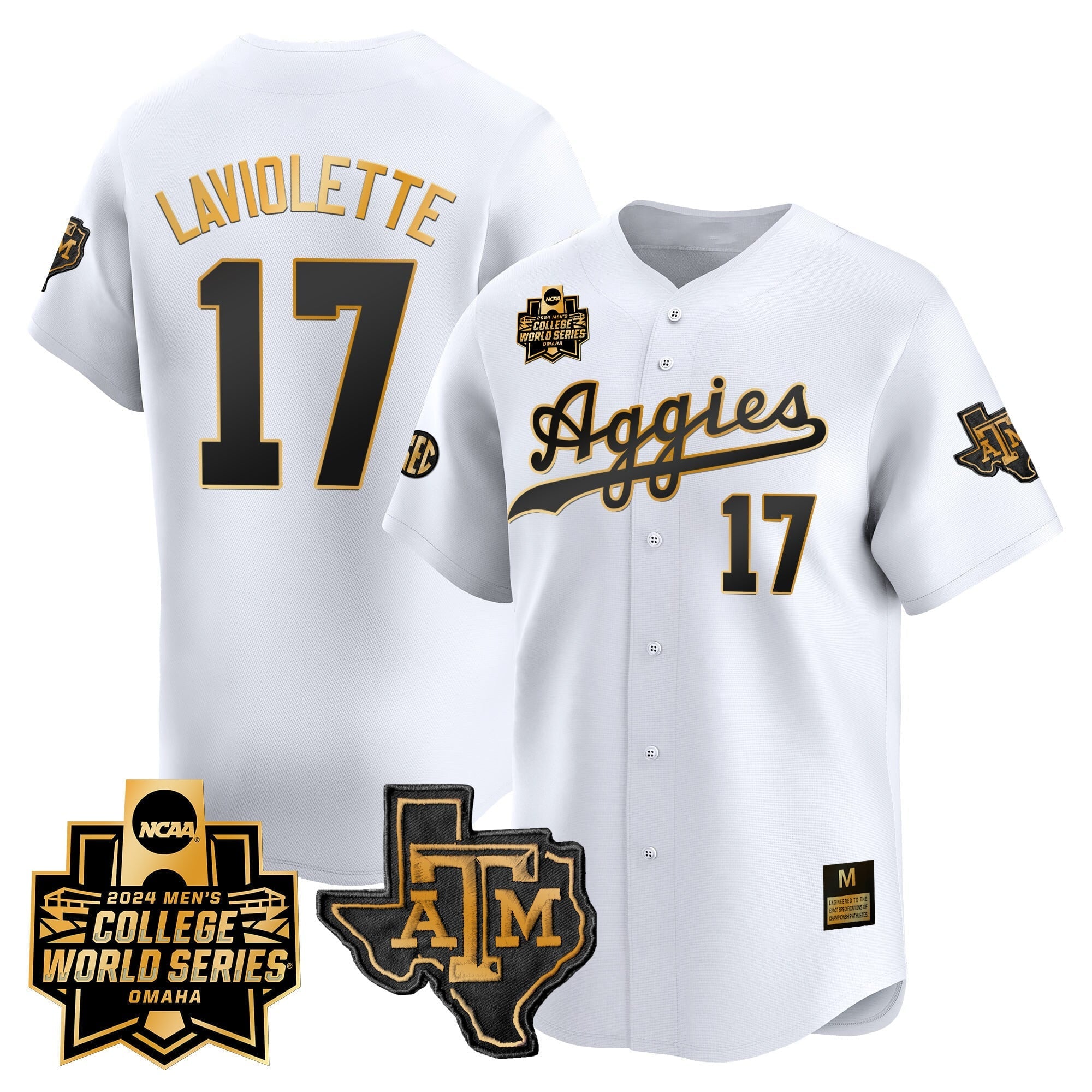 Men's Texas A&M Aggies 2024 College World Series Vapor Premier Limited Jersey - All Stitched