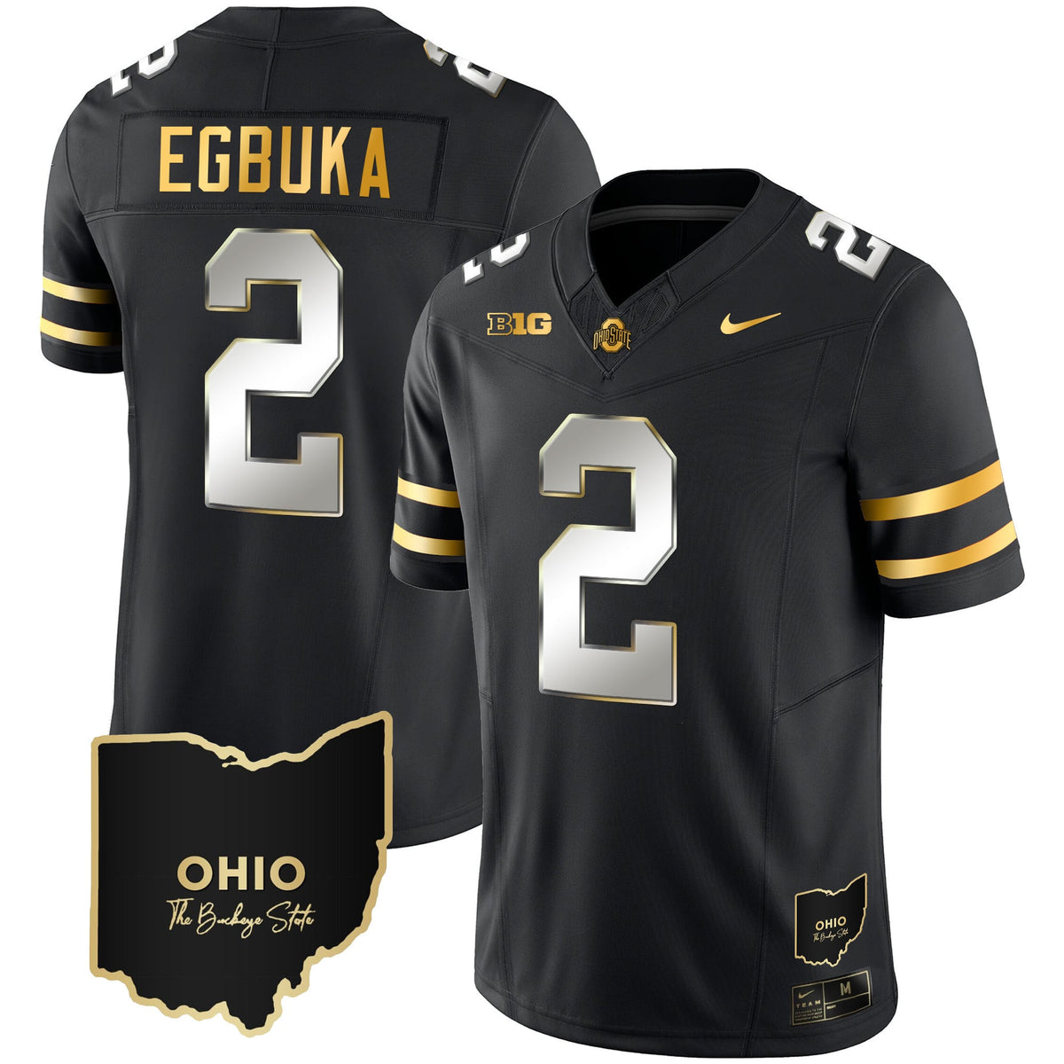 Men's Ohio State Buckeyes 2023 Vapor Limited Gold Jersey - Ohio Patch - All Stitched