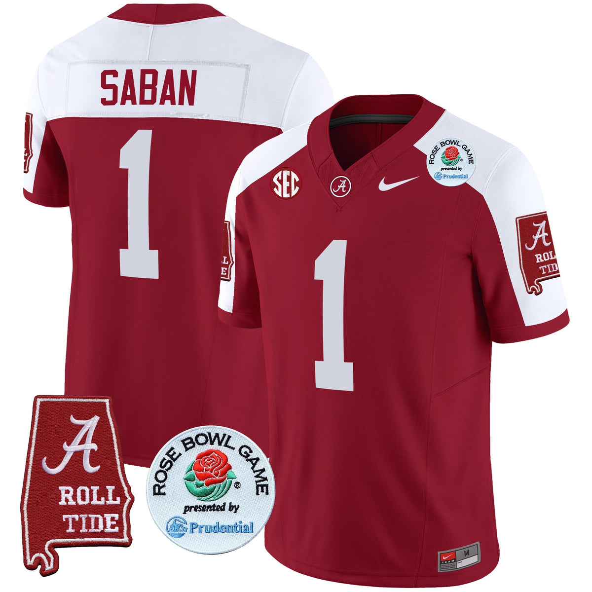 Men's Alabama Crimson Tide Rose Bowl Patch Vapor Limited Jersey - All Stitched
