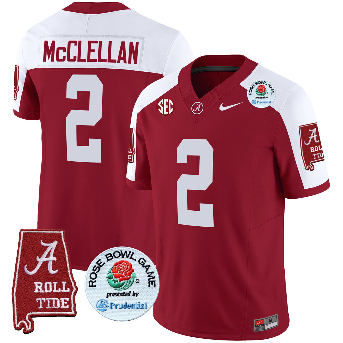 Men's Alabama Crimson Tide Rose Bowl Patch Vapor Limited Jersey - All Stitched