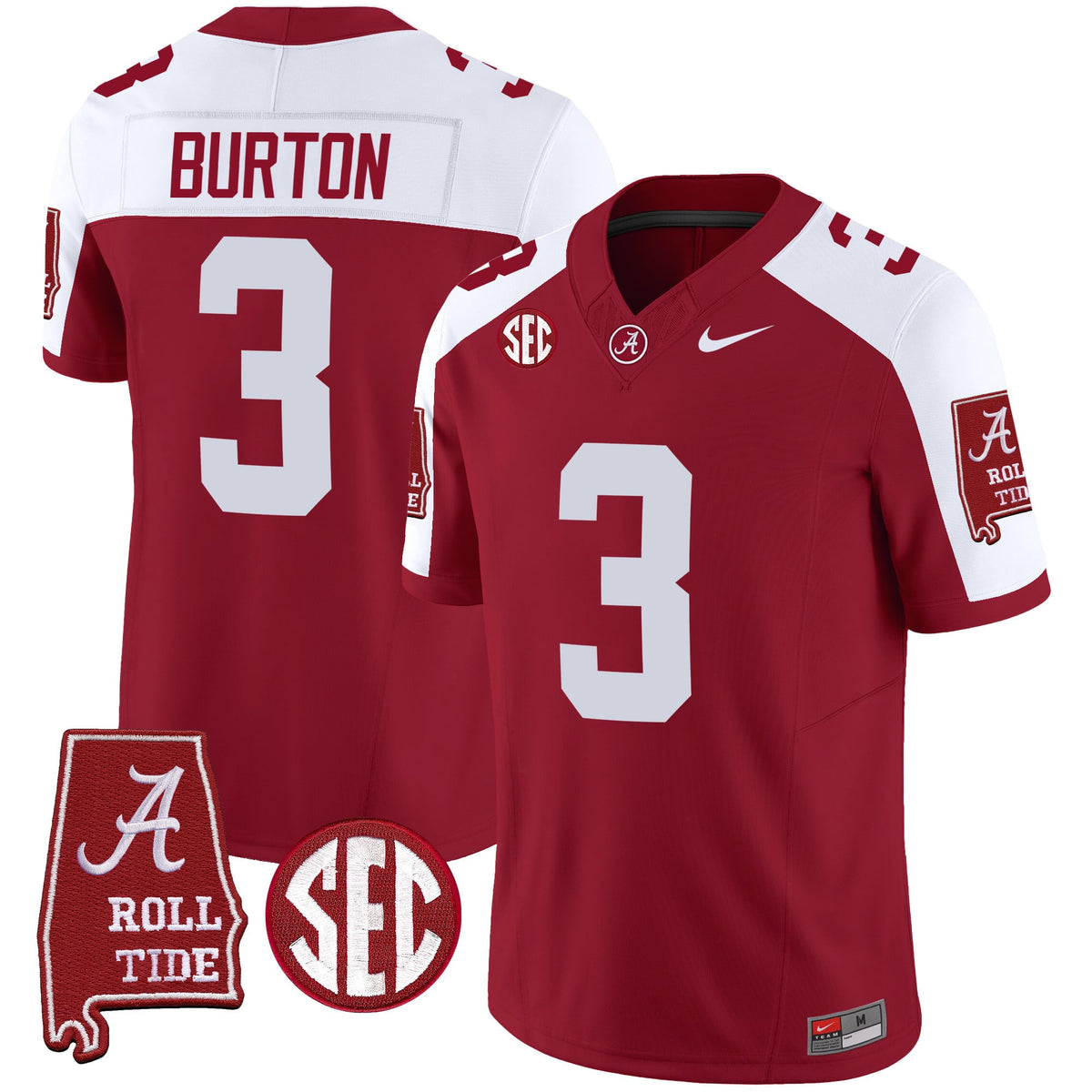 Men's Alabama Crimson Tide Vapor Limited Jersey V3 - Alabama Map - All Stitched