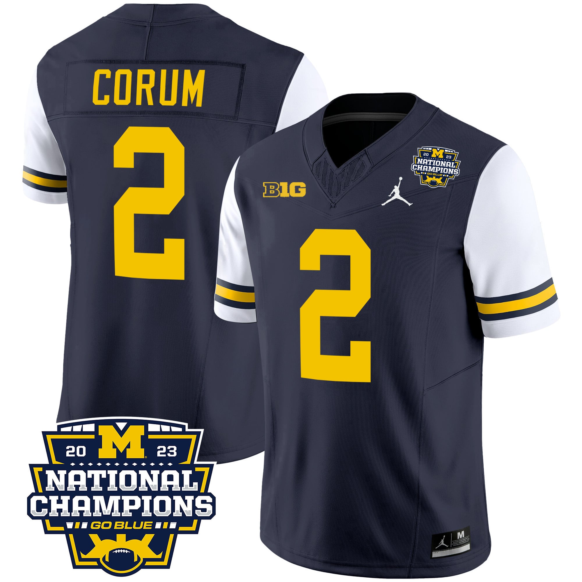 Men's Michigan Wolverines 2023 National Champions Patch Vapor Jersey V2 - All Stitched