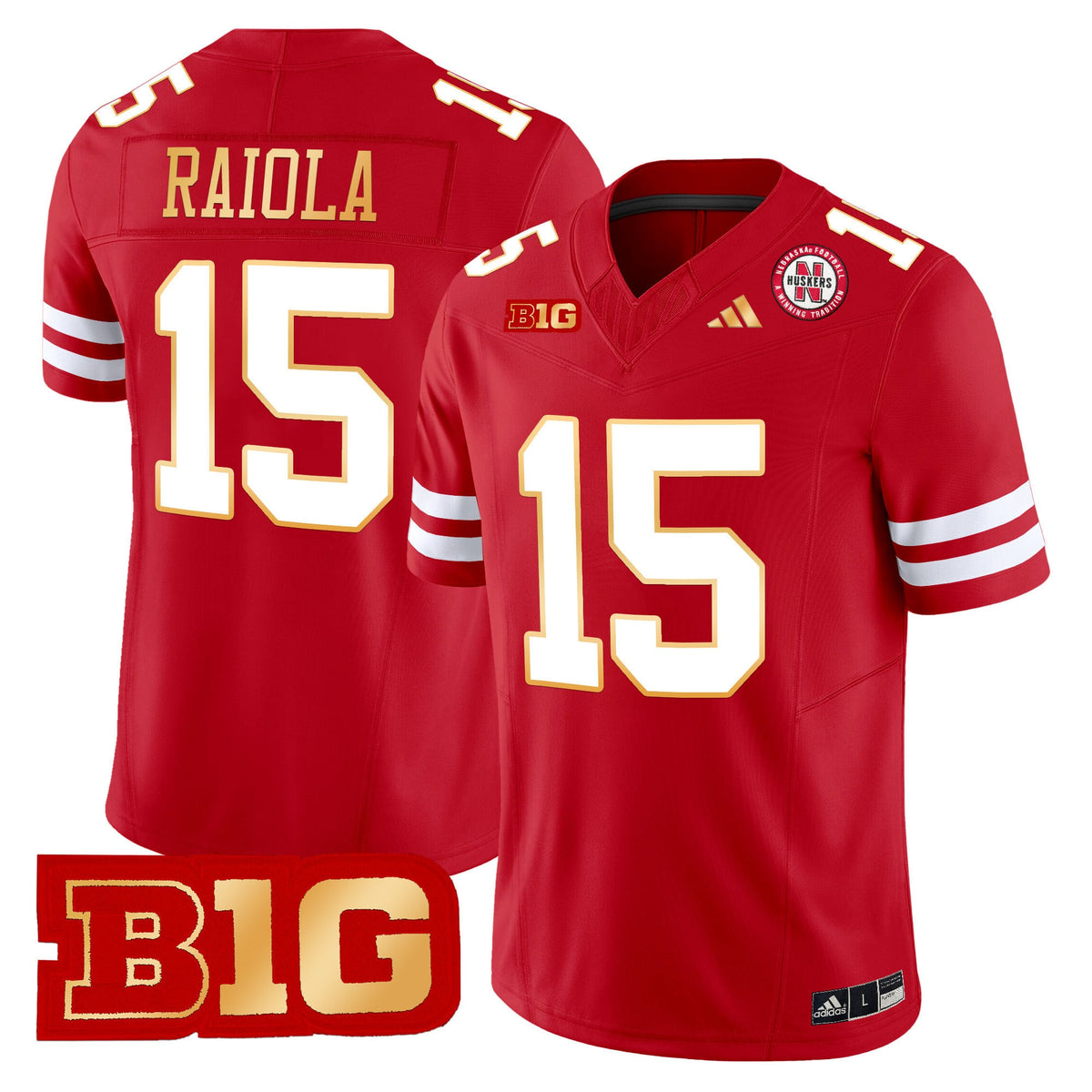 Men's Nebraska Cornhuskers 2024 Gold Trim Vapor Limited Jersey - All Stitched