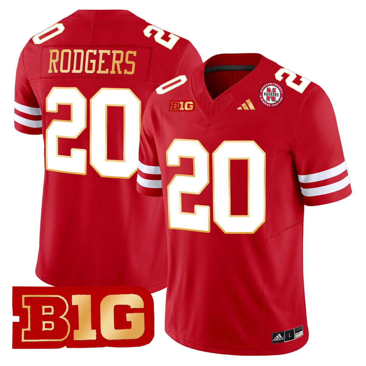 Men's Nebraska Cornhuskers 2024 Gold Trim Vapor Limited Jersey - All Stitched