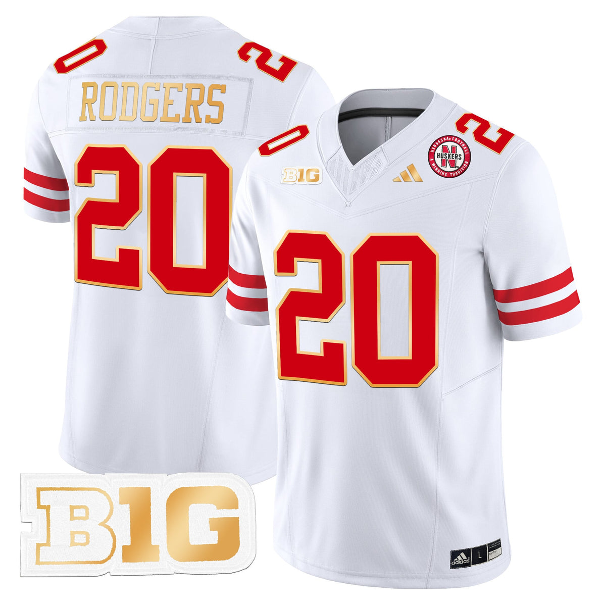 Men's Nebraska Cornhuskers 2024 Gold Trim Vapor Limited Jersey - All Stitched