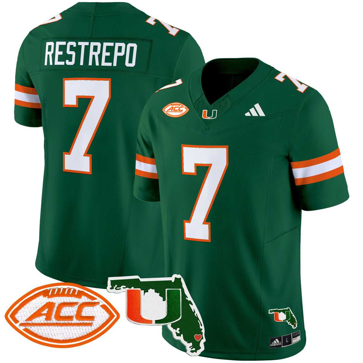 Men's Miami Hurricanes 2024 Florida Patch Vapor Limited Jersey - All Stitched