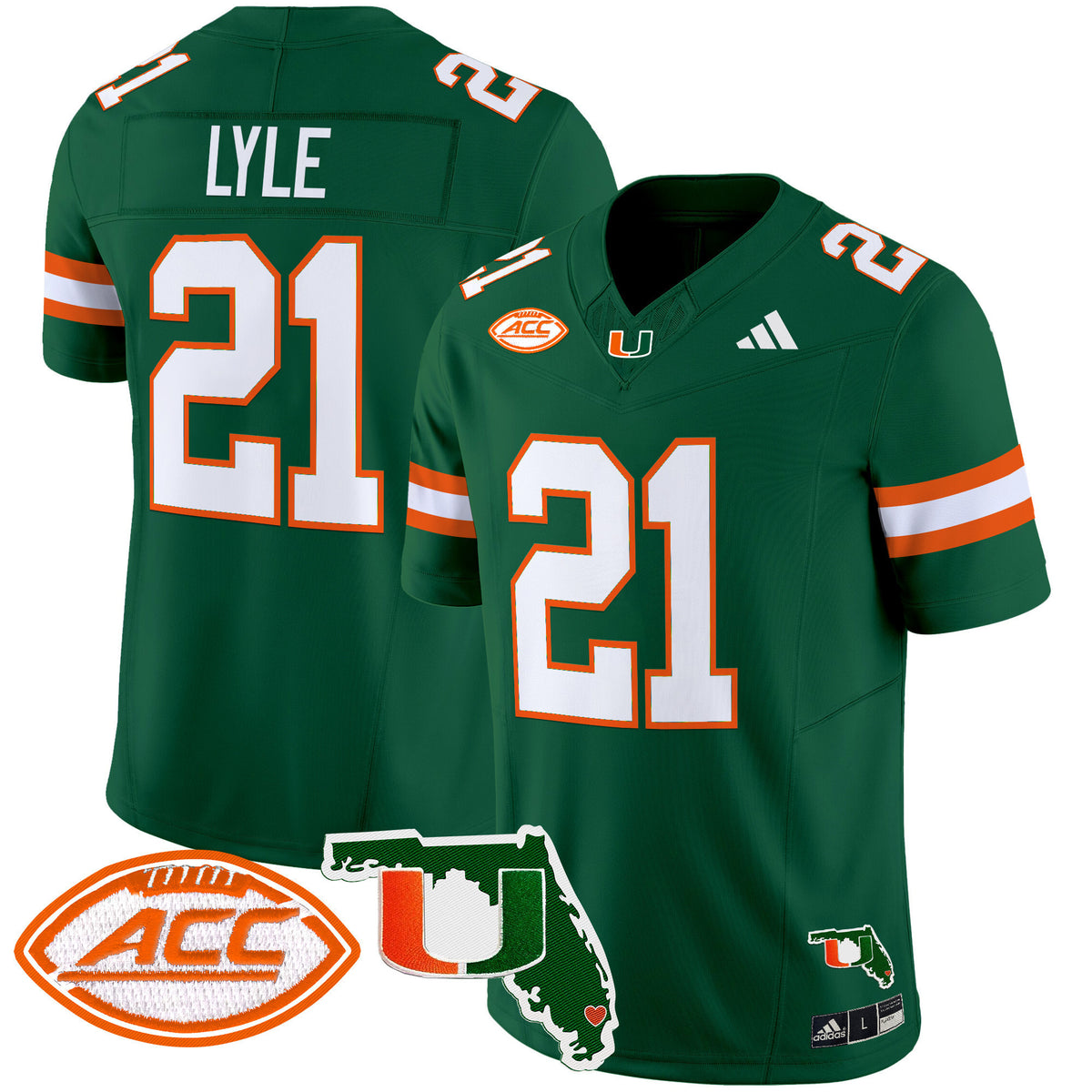 Men's Miami Hurricanes 2024 Florida Patch Vapor Limited Jersey - All Stitched