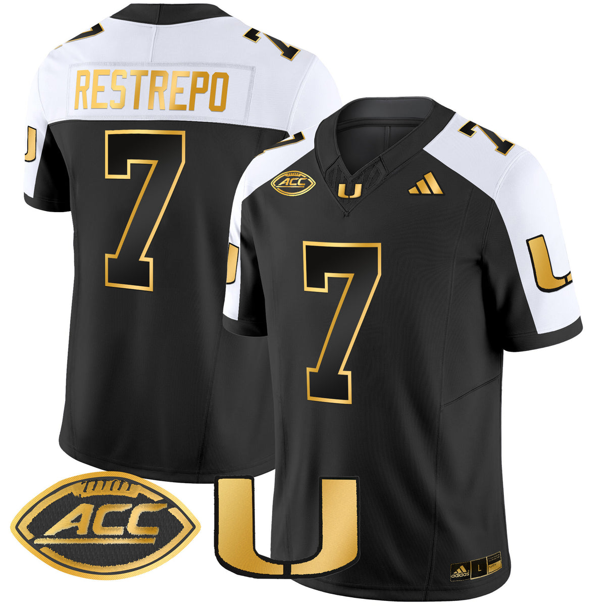 Men's Miami Hurricanes 2024 Gold Vapor Limited Jersey - All Stitched
