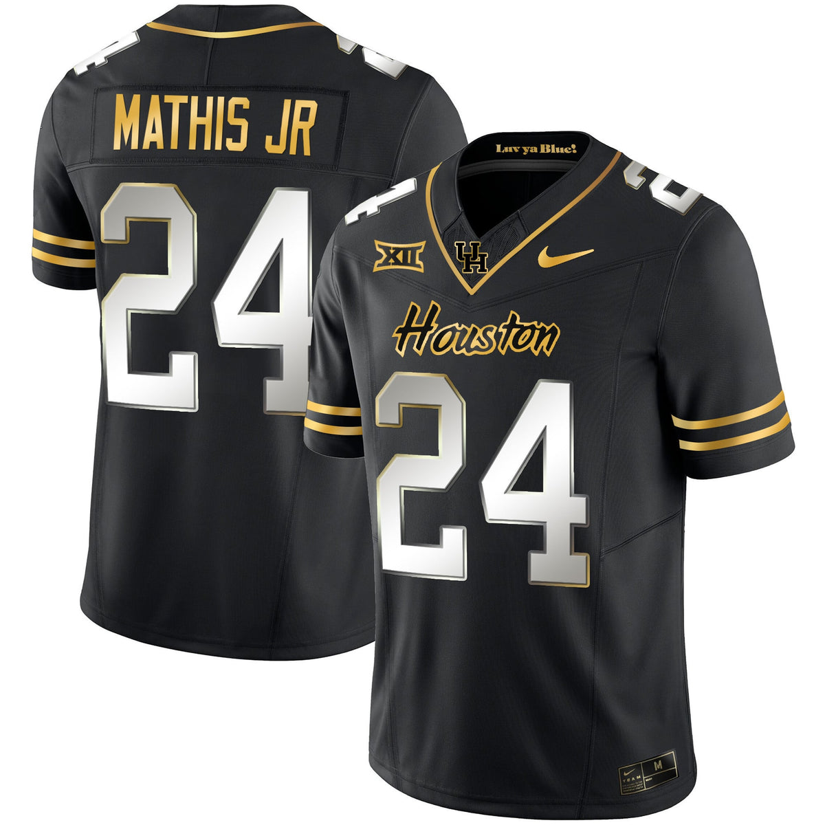 Men's Houston Cougars 2023 Oilers Inspired Gold Jersey - All Stitched