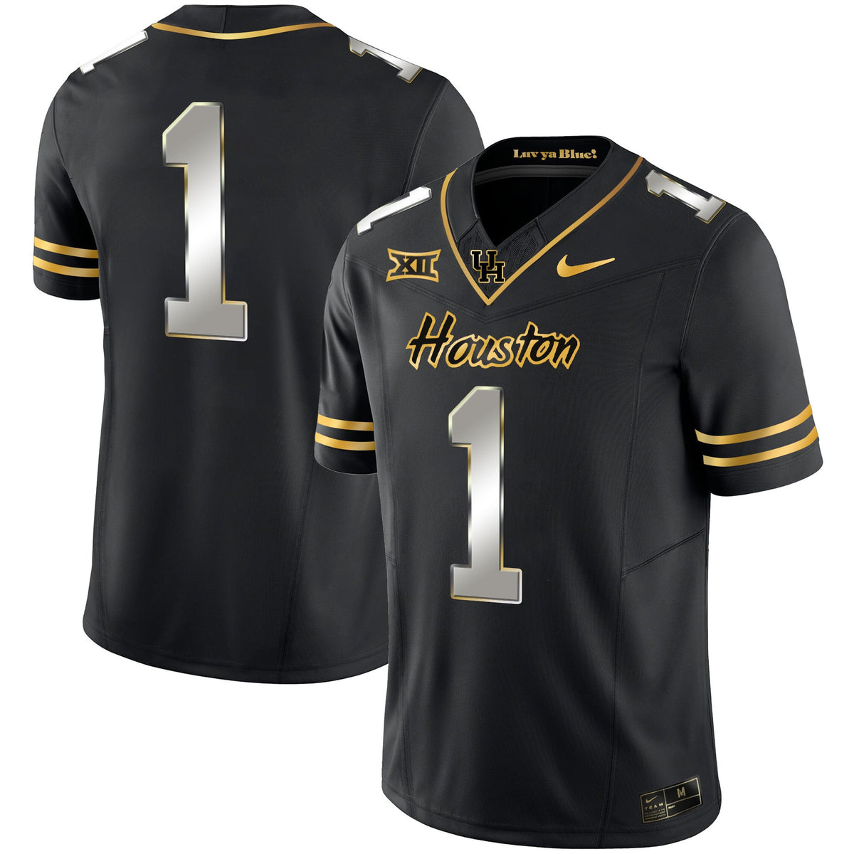 Men's Houston Cougars 2023 Oilers Inspired Gold Jersey - All Stitched