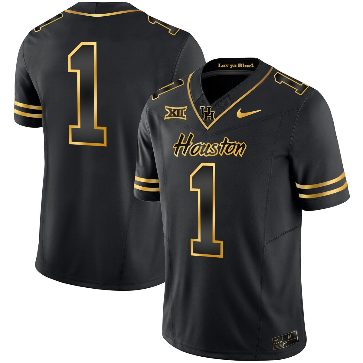 Men's Houston Cougars 2023 Oilers Inspired Gold Jersey - All Stitched
