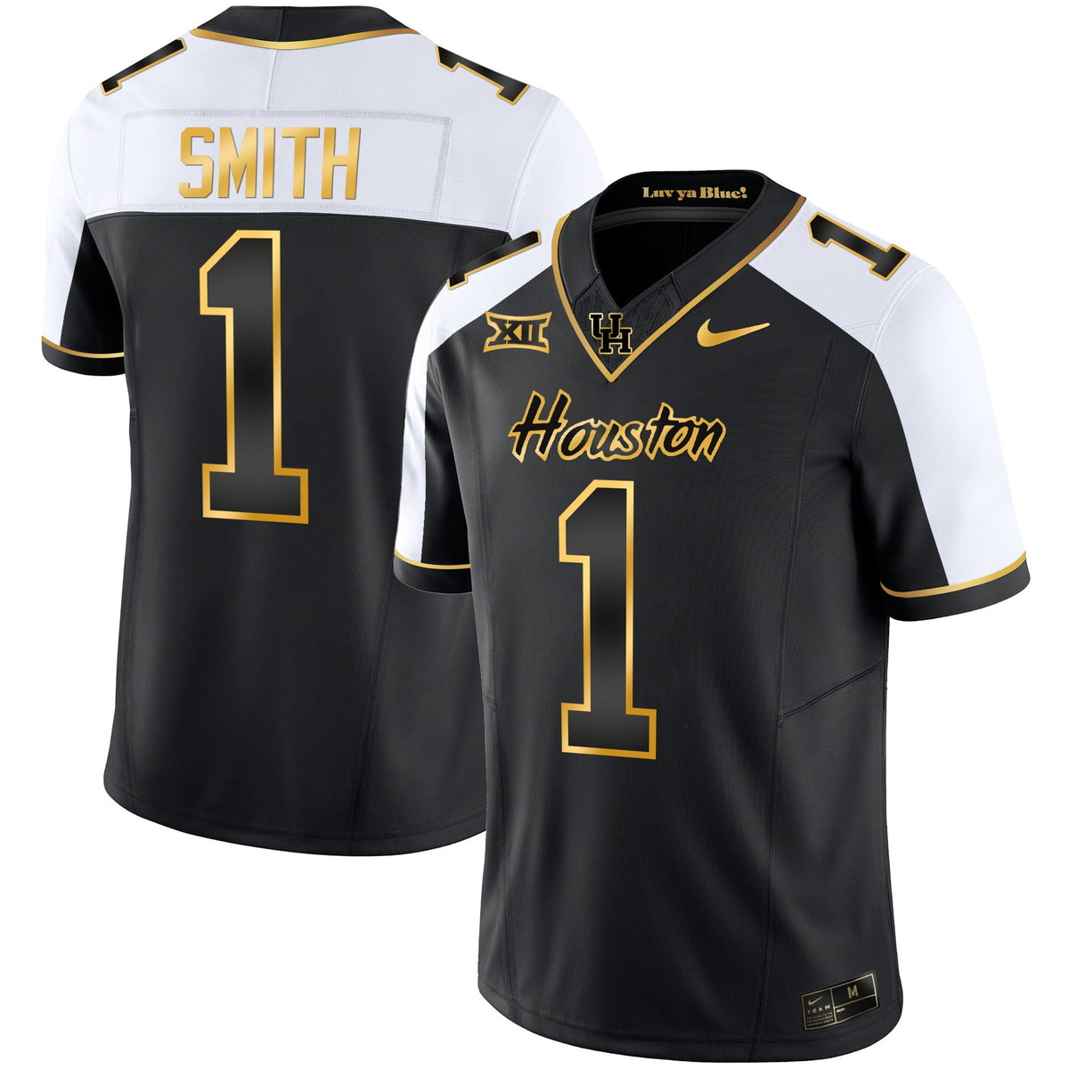 Men's Houston Cougars 2023 Oilers Inspired Gold Jersey - All Stitched