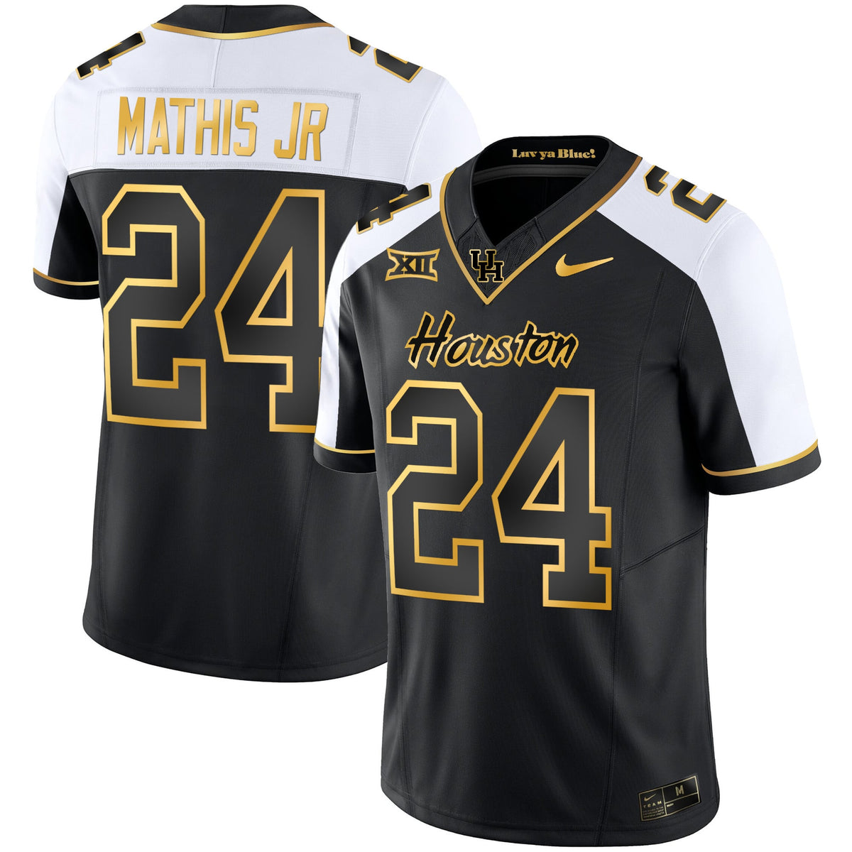 Men's Houston Cougars 2023 Oilers Inspired Gold Jersey - All Stitched