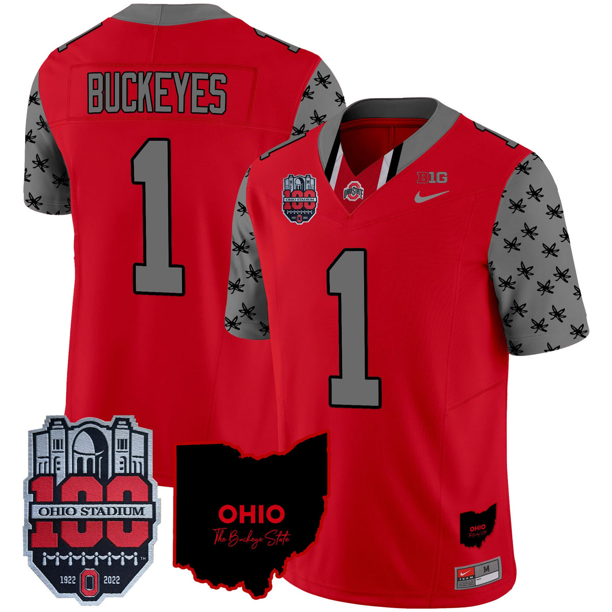Men's Ohio State Buckeyes 100th Anniversary Patch Vapor Limited Jersey - All Stitched