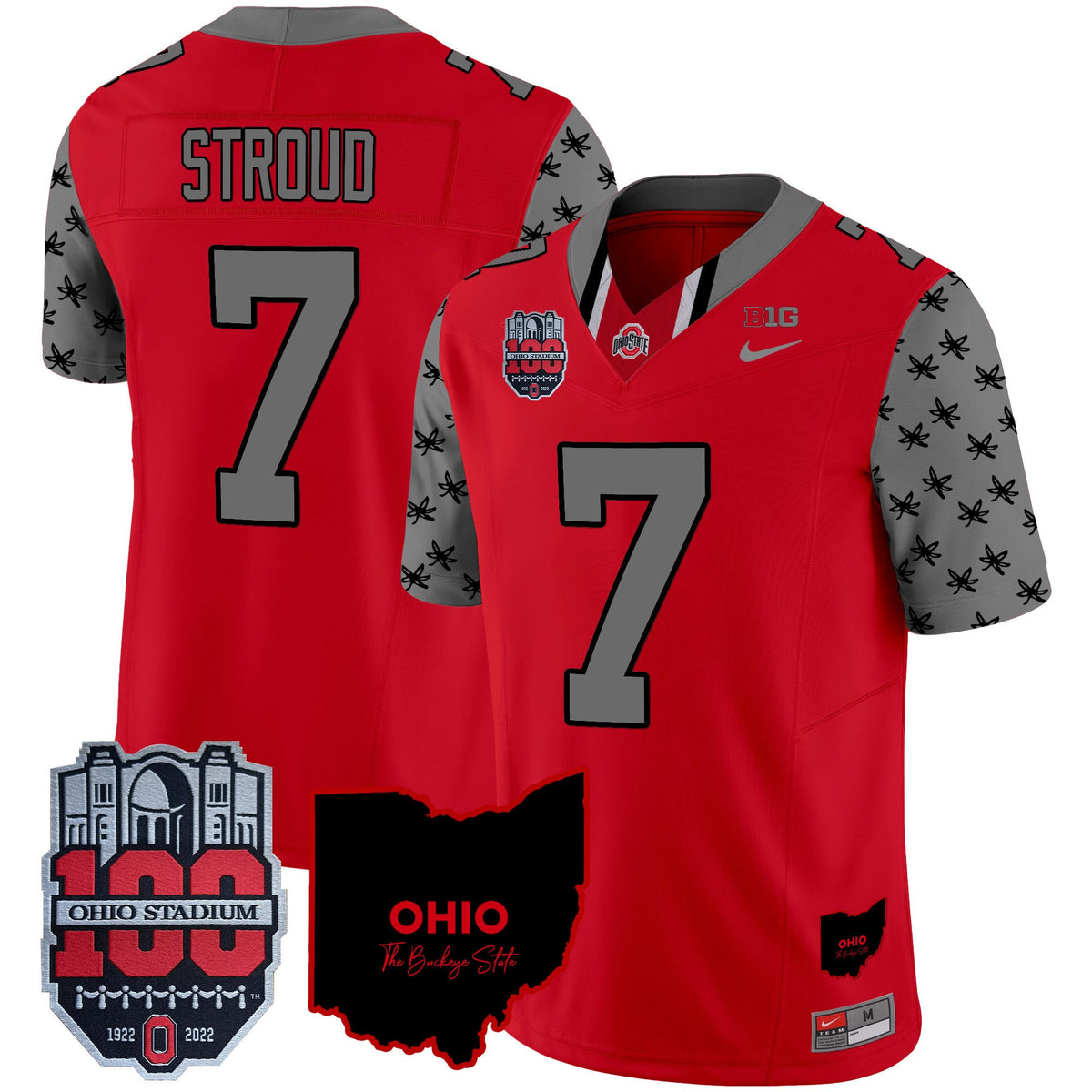Men's Ohio State Buckeyes 100th Anniversary Patch Vapor Limited Jersey - All Stitched