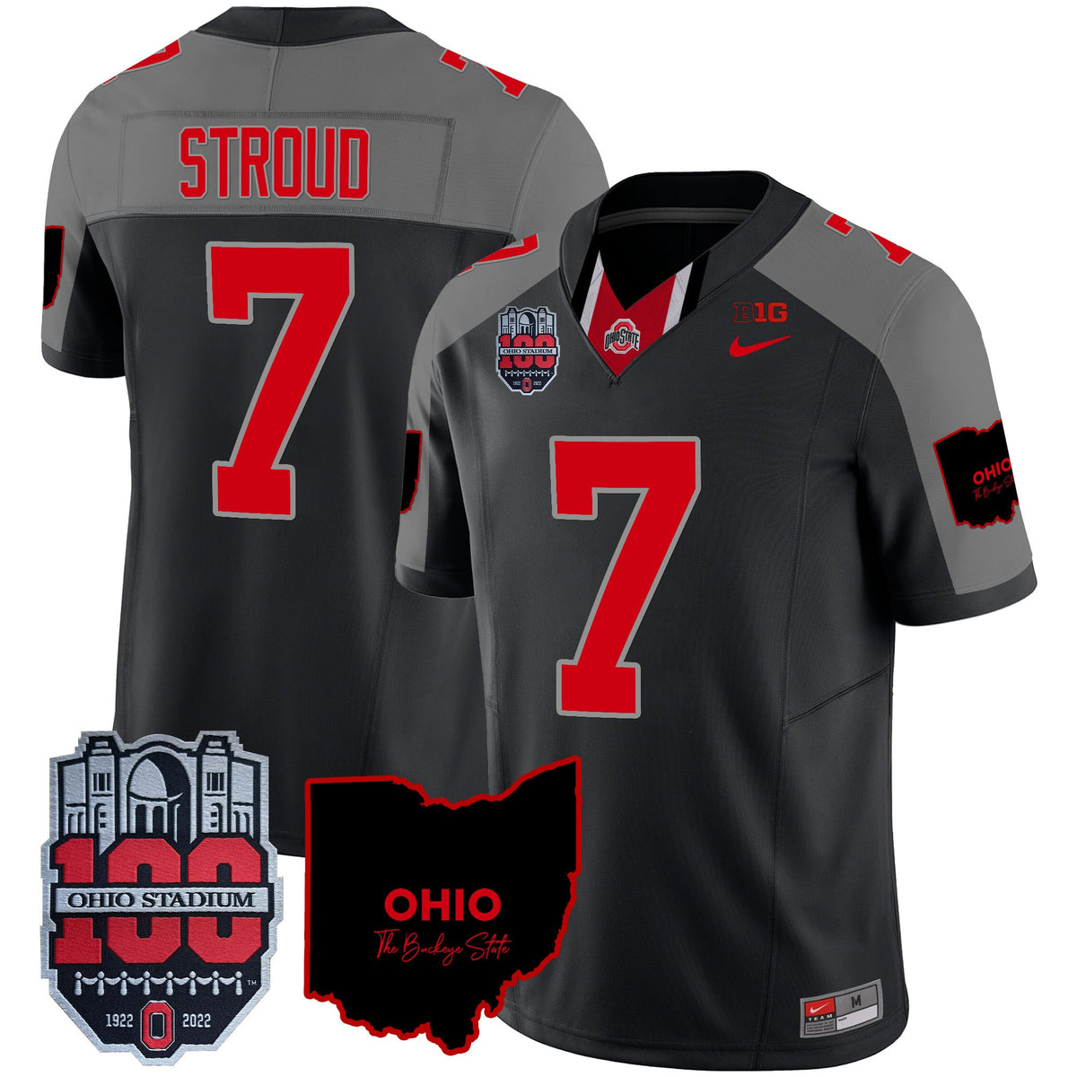 Men's Ohio State Buckeyes 100th Anniversary Patch Vapor Limited Jersey - All Stitched